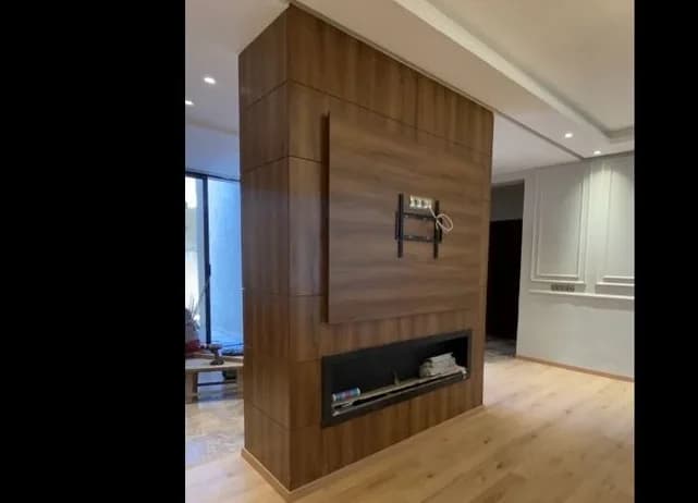 Habillage Murale en bois+ meuble Tv