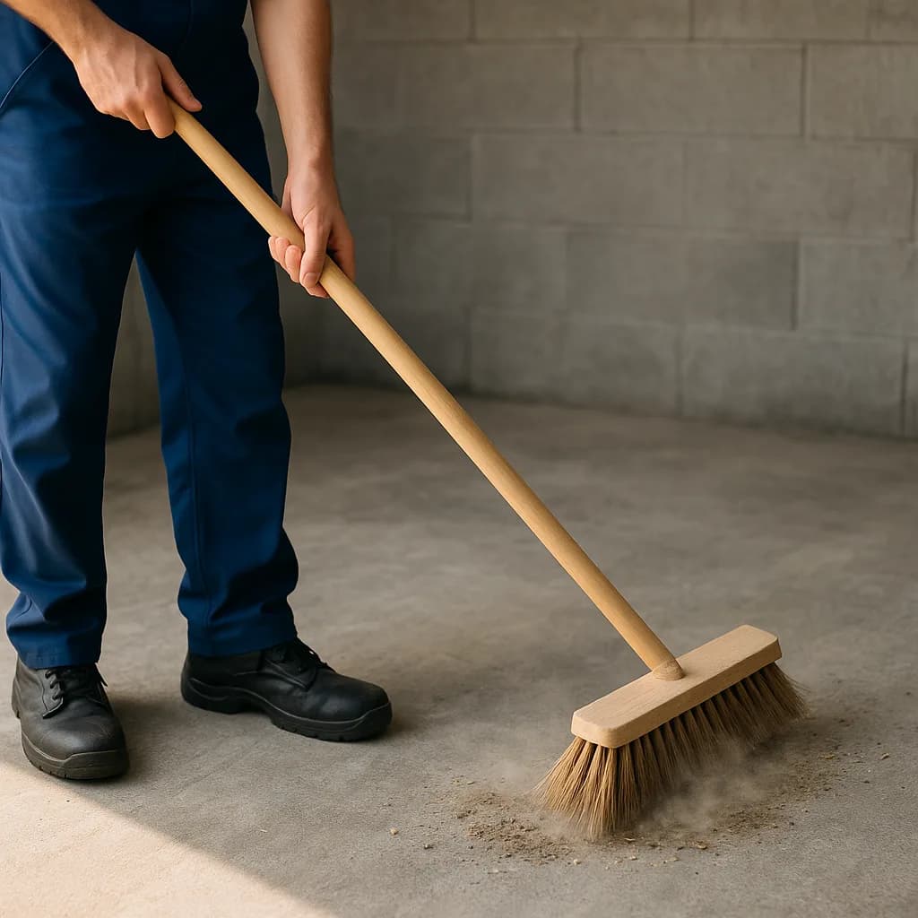 Nettoyage par brossage du sol