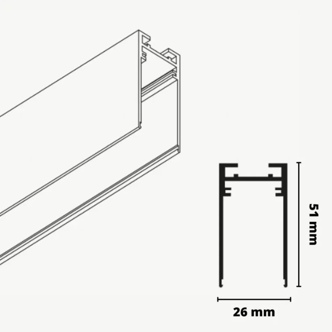 Rail Apparent Aluminium Magnetique