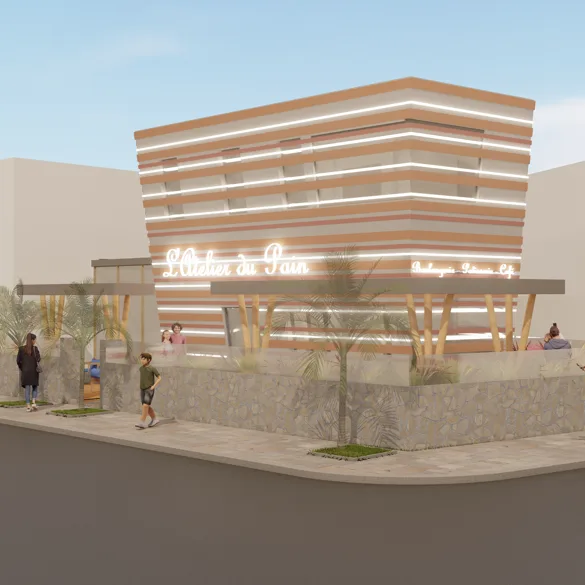 projet de façades café-restaurant villa